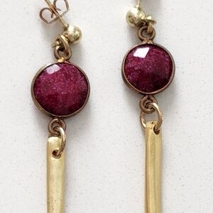 Jada Earrings Purple Bezel (Gold)